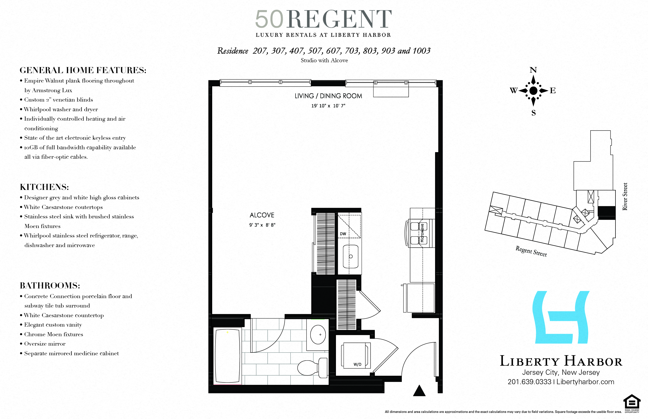 Floor plan for studio, 1 bath, 553 sqft